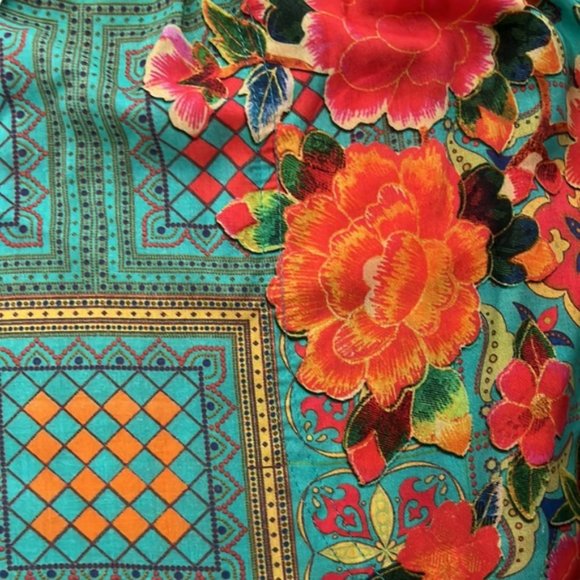 LULA SOUL Aqua Turquoise Capri Wide Leg Pants - Picture 15 of 16